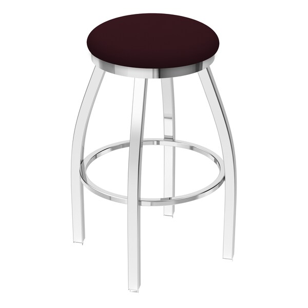 36" Swivel X-Tall Bar Stool, Chrome Finish, Canter Bordeaux Seat